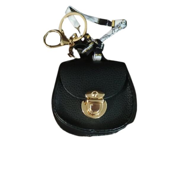 Unbranded Accessories - Bag Keychain Bag Charm Change Pouch Coin Push Lock Clasp Black Goth Romance